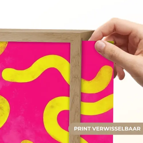 Lijn - Geel - Abstract Light Box met batterij (Wandlamp) middel -USP_websiteprintNL