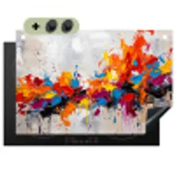 Abstract - Schilderij - Kleurrijk - Dynamisch Inductie beschemer met haakjes klein -3d