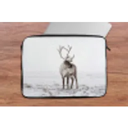 Rendier - Gewei - Sneeuw - Winter laptophoes neopreen klein -tafel