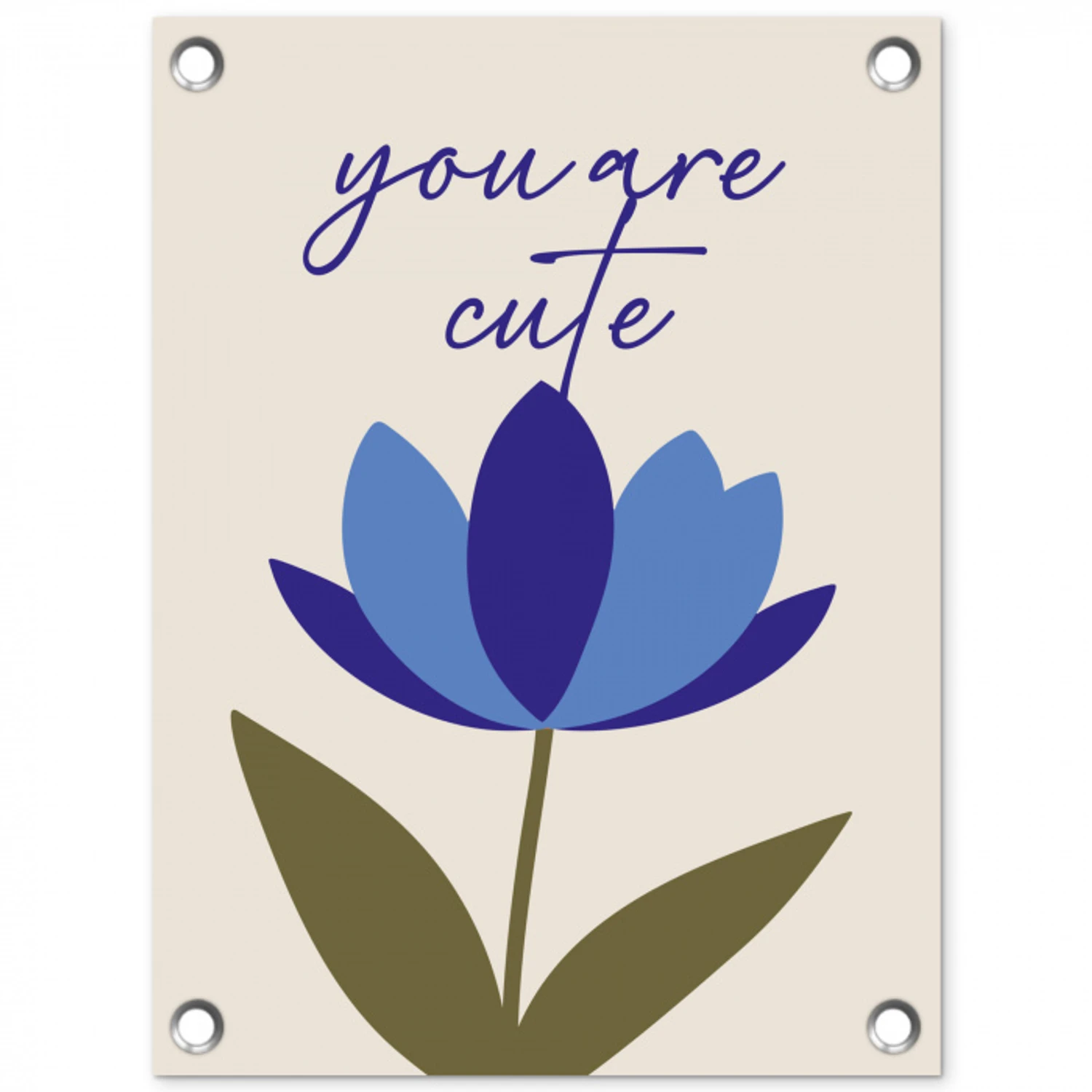 Korenbloem - Valentijn - Bloem - Blauw tuinposter los doek klein -3d