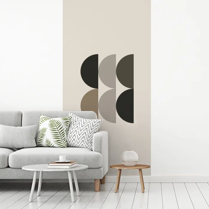 Halve cirkels - Aardetinten - Grafisch fotobehang vinyl groot -woonkamer
