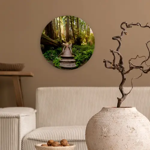 Jungle - Natuur - Trap - Bomen Wandcirkel kunststof plaat 5mm dik klein -sfeer1