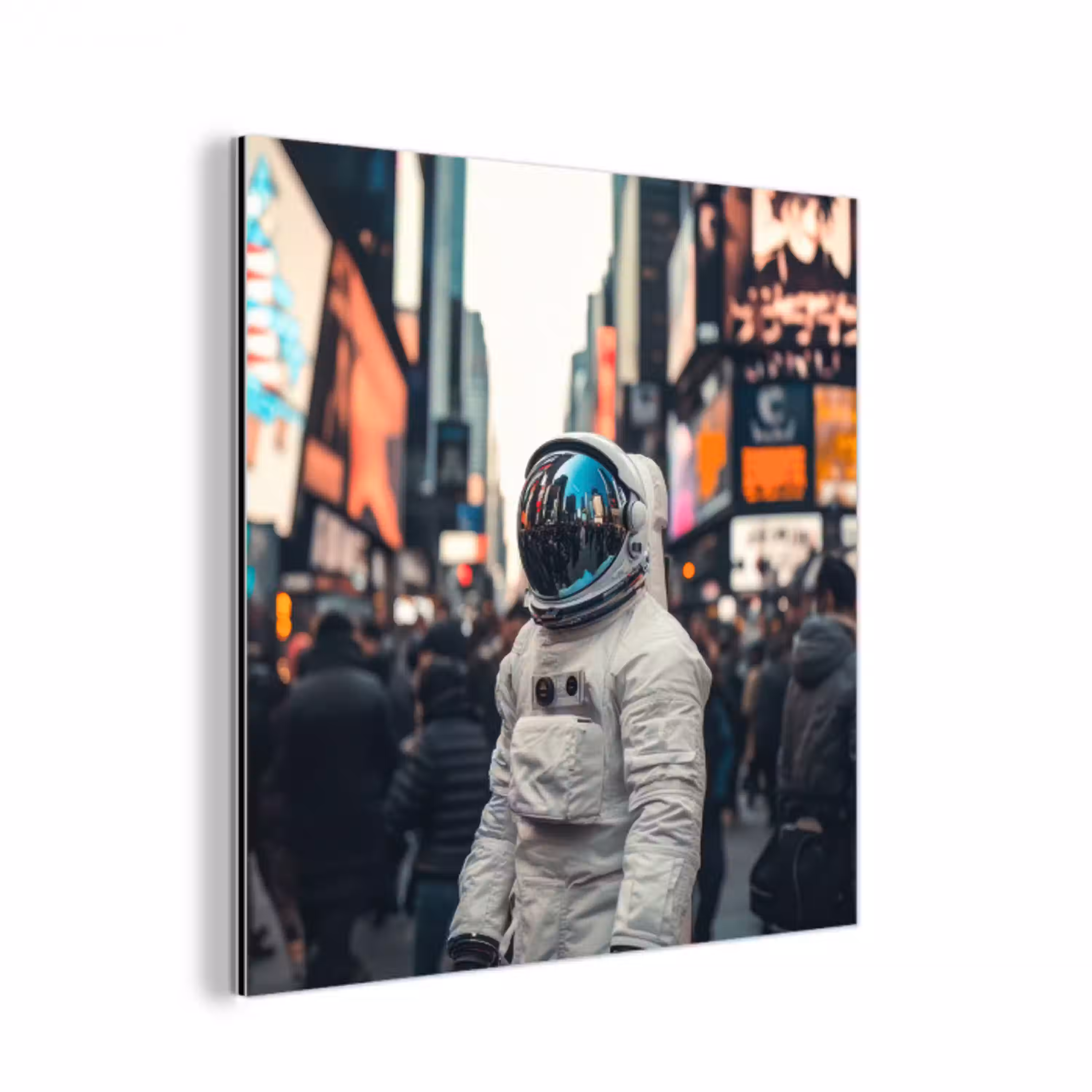 Stad - Mensen - Astronaut - Wit aluminium wit klein -3d