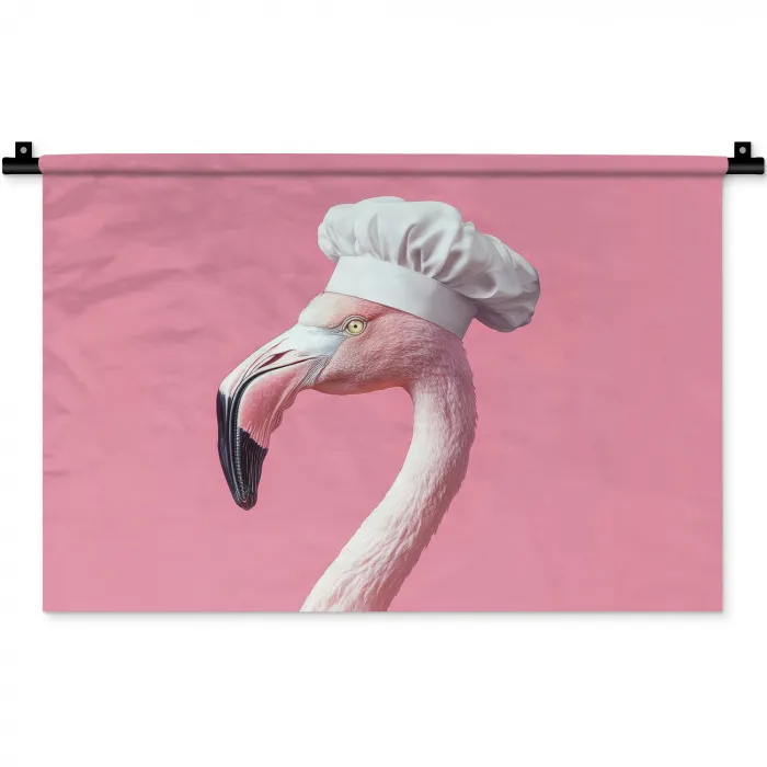 Flamingo - Roze - Koksmuts - Vogel Wandkleed katoen klein -zz3d