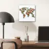 Wereldkaart - Kleurrijk - Bloemen - Lente aluminium wit klein -sfeer5