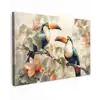 Toekan - Vogels - Bloemen - Tak canvas 2cm klein -z3d