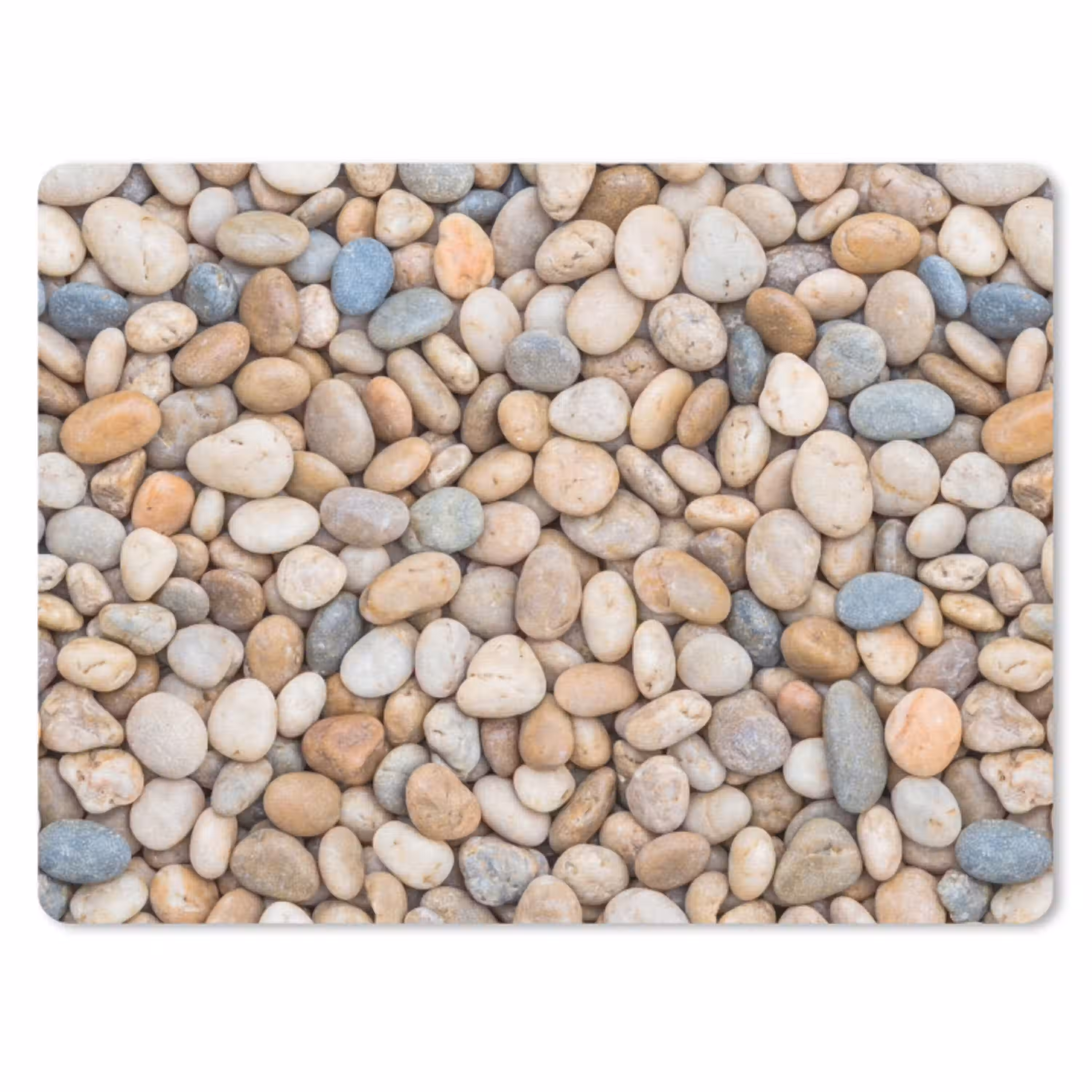 Kiezelstenen - Natuur - Textuur - Beige - Grijs muismat rubber klein -3d
