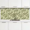 Modern - Grafisch - Groen keuken achterwand 2 middel 871 -3d