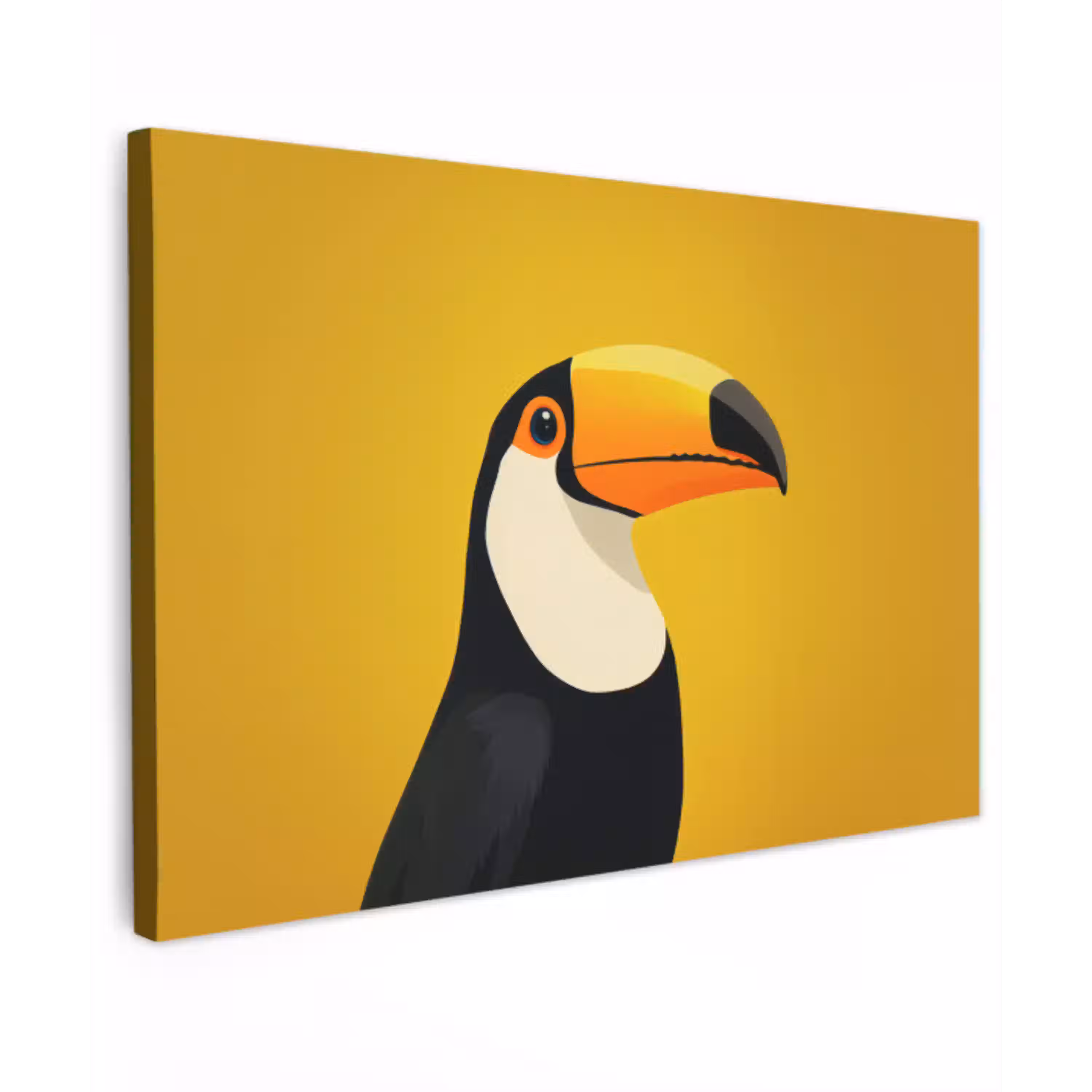 Toekan - Minimalistisch - Snavel - Oranje canvas 2cm klein -z3d