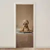 Bad - Hond - Boek - Zonnebril deurposter klein -3d_beige