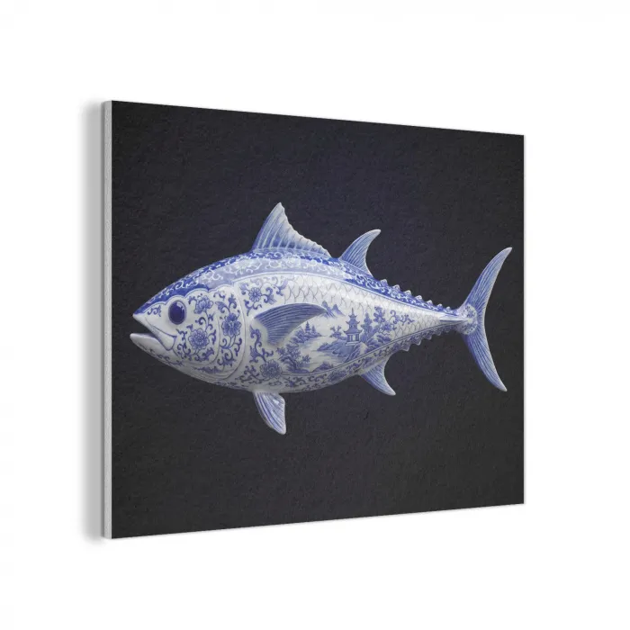 Porselein - Tonijn - Delfts - Blauw PET vilt klein -3d