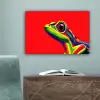 Kikker - Kleurrijk - Strepen - Ogen canvas 2cm klein -sfeer4