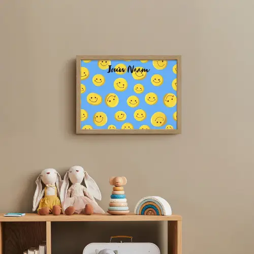 Smileys - Geel - Blauw Light Box met batterij (Wandlamp kind) middel -sfeer2_kind