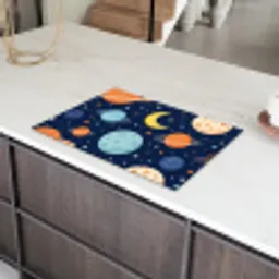 Ruimte - Planeten - Kleurrijk Inductie beschermer vinyl 3mm klein -sfeer8