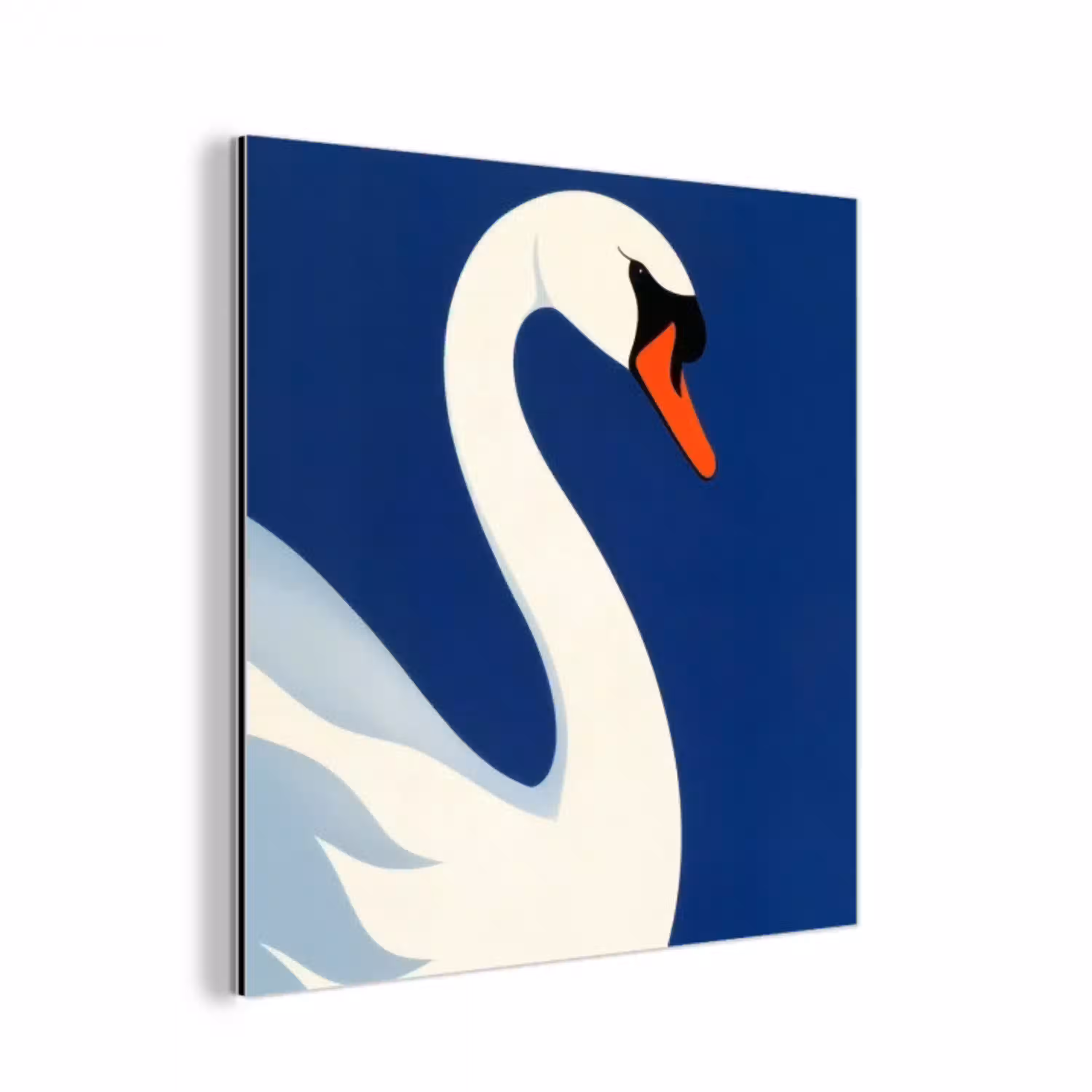 Zwaan - Wit - Snavel - Illustratie aluminium wit klein -3d