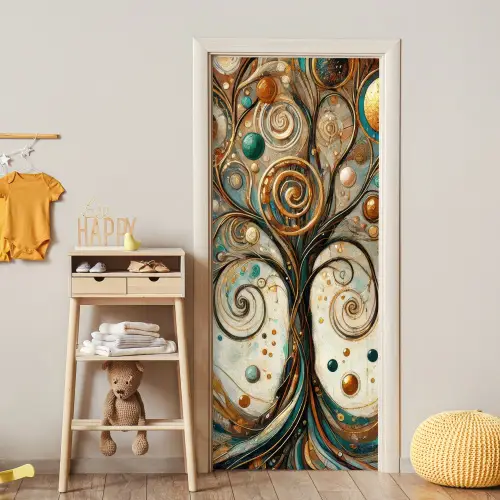 Levensboom - Boom - Abstract - Modern deurposter klein -sfeer4
