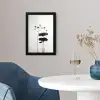 Bladeren - Zwart - Lotusbloem - Minimalitisch fotolijst zwart zonder passe partout klein -sfeer4