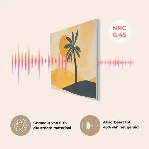 Illustratie - Palmboom - Zon - Heuvels PET vilt klein -USP_NL