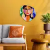 Portret - Vrouw - Modern Wandcirkel Organisch Forex 3mm klein -sfeer4