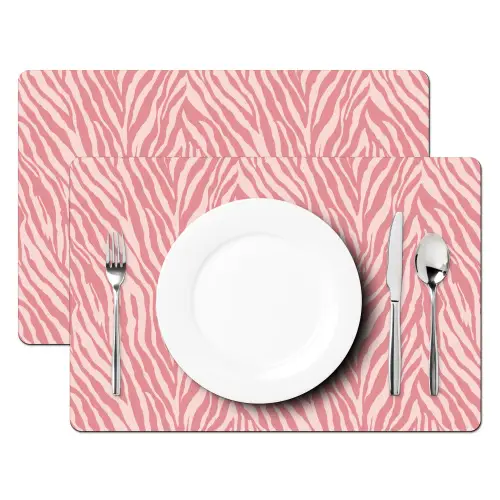 Zebra - Print - Roze Placemat vinyl groot 368 -zzsfeer2_Kitchenyeah-website