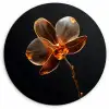 Orchidee - Doorzichtig - Bloem Wandcirkel kunststof plaat 5mm dik klein -3d