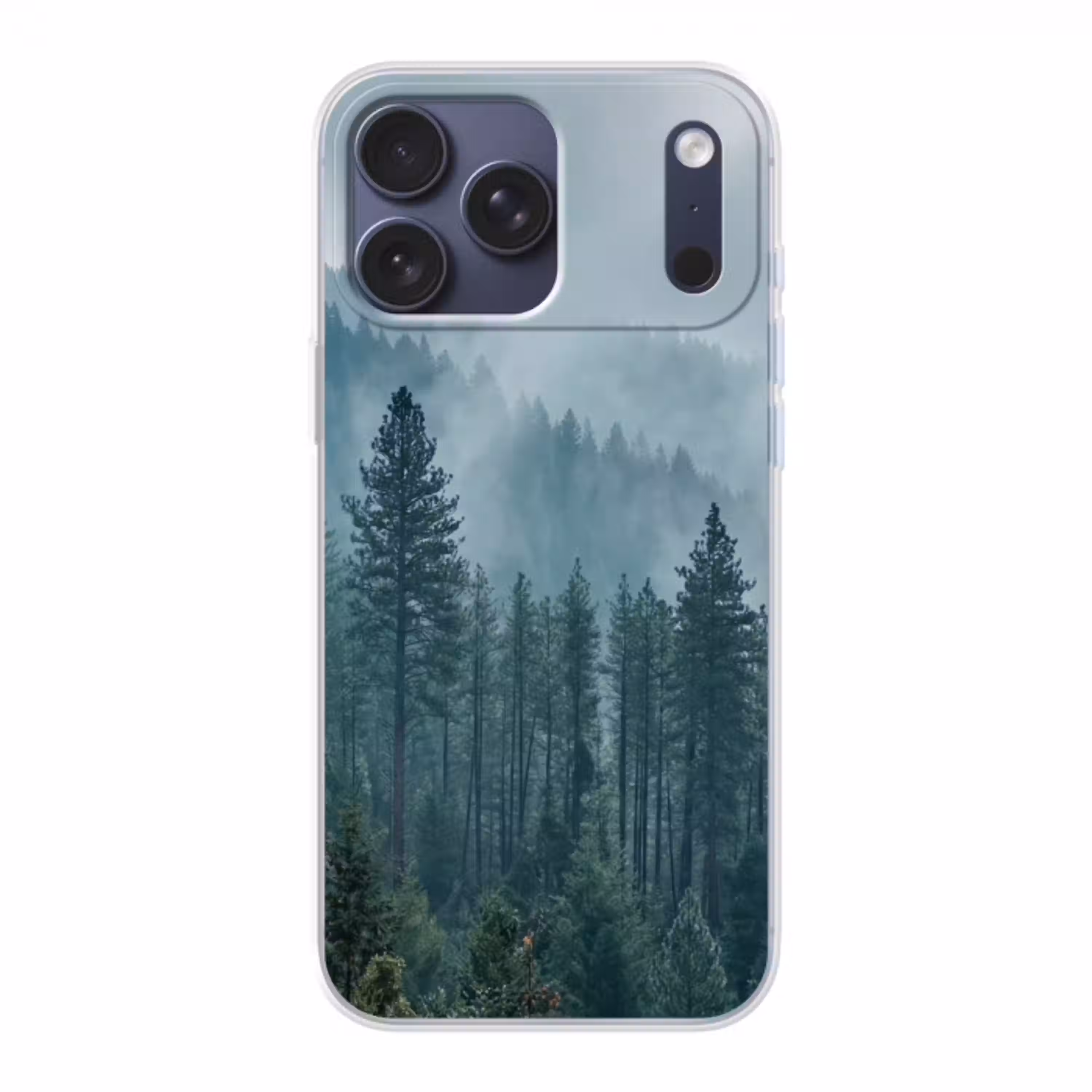 Naaldwoud - Bergen - Mist Telefoonhoesje iPhone 17 Pro Max klein -3d