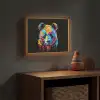 Panda - Dieren - Kleur - Verf - Zwart Light Box met batterij (Wandlamp kind) middel -sfeer5_kind