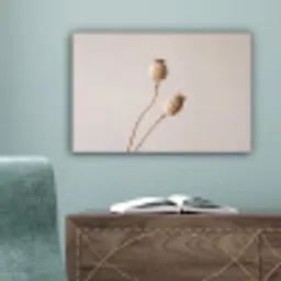 Papaverbollen - Droogbloemen - Minimalistisch - Beige - Rustig canvas 2cm klein -sfeer4