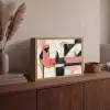 Roze - Abstract - Aesthetic - Modern - Vormen Light Box met batterij (Wandlamp) middel -sfeer2