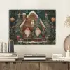 Kerst - Gnomen - Peperkoekhuisje - Rood - Groen PET vilt klein -sfeer1