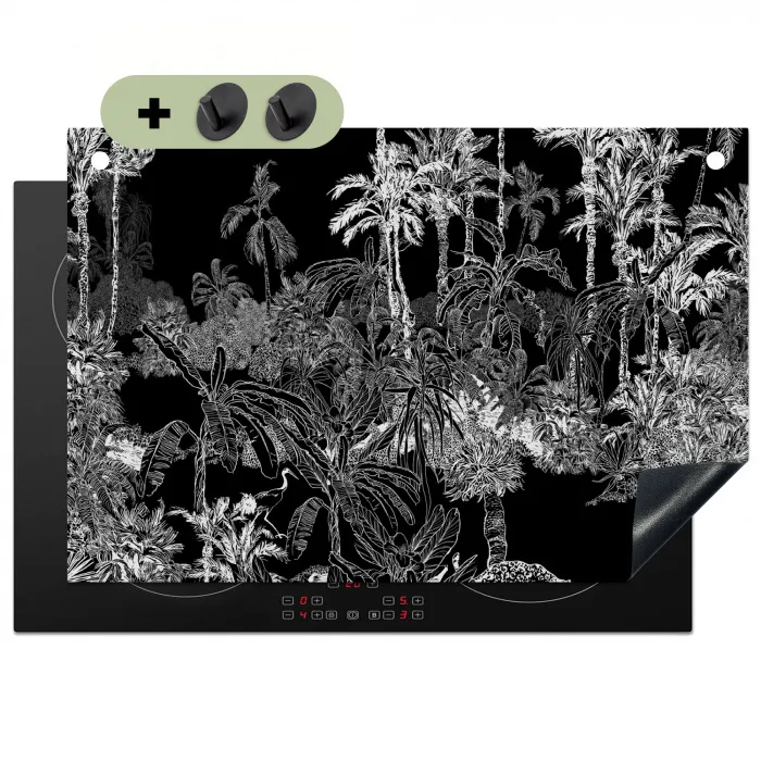 Palm - Jungle - Tropical Inductie beschemer met haakjes klein -3d