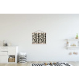 Botanisch - Dessin - Zwart - Beige textielposter latten blank klein 122 -kinderkamer
