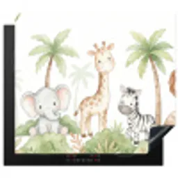 Dieren - Jungle - Pastel Inductie beschermer vinyl 3mm middel -3d