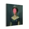 Kroon - Roze druipend verf - Portret aluminium wit klein -3d