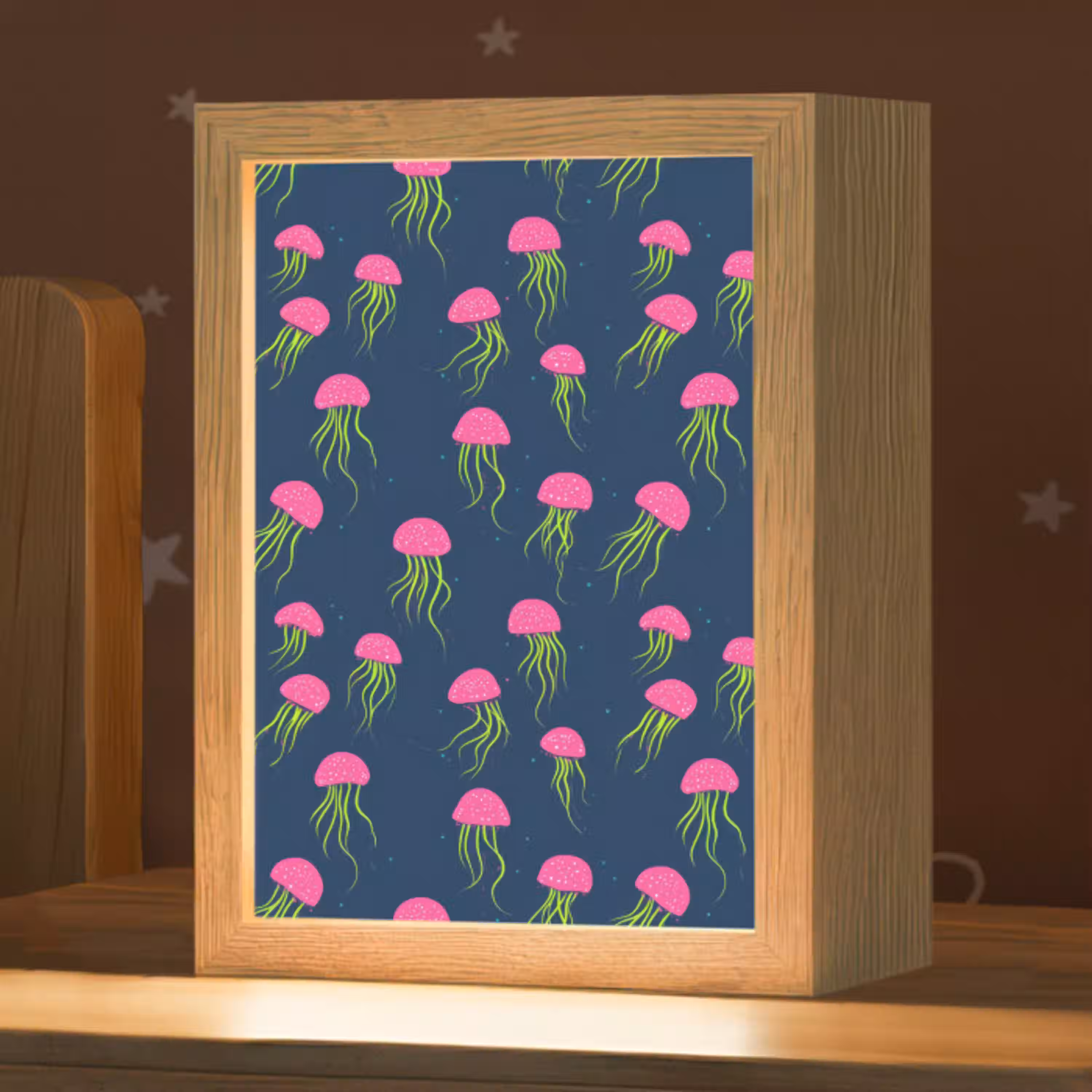 Kwallen - Diepzee - Neon Light Box met kabel (Kinderlampje) klein 904 -zzz_3d_website