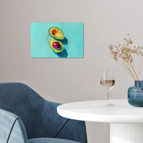 Avocado - Groen - Pit - Schaduw poster papier klein -sfeer3