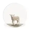 Lammetje - Schaap - Dieren - Kinderen - Meisjes - Jongens Wandcirkel kunststof plaat 5mm dik klein -3d