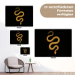 Slang - Minimalistisch - Goud tuinposter los doek klein -Xsfeer9_DE