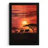 Savanne - Olifanten - Zonsondergang fotolijst zwart zonder passe partout klein -3d
