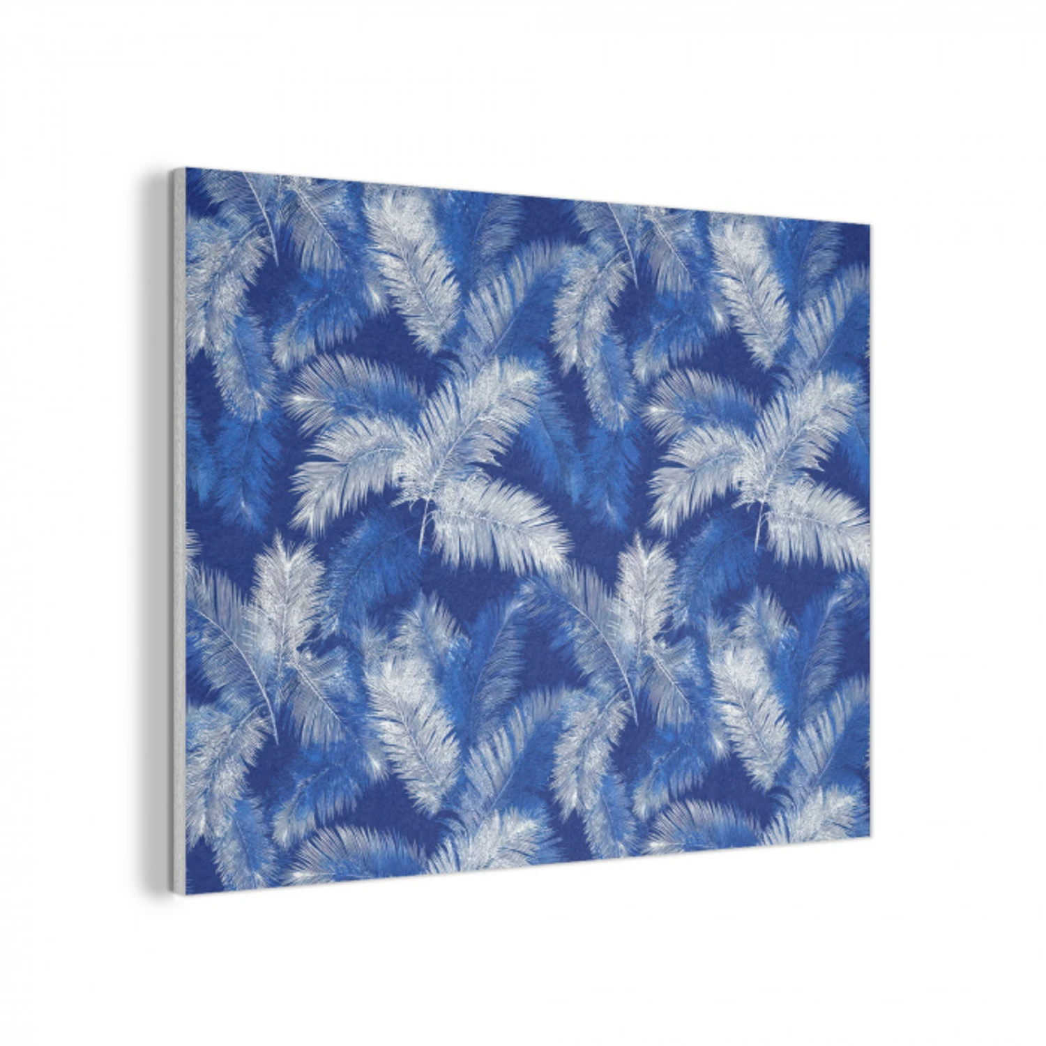 Palmblad - Patroon - Blauw PET vilt klein 837 -3d