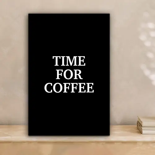 Quotes - Letters - Koffie - Zwart canvas 2cm klein -sfeer1