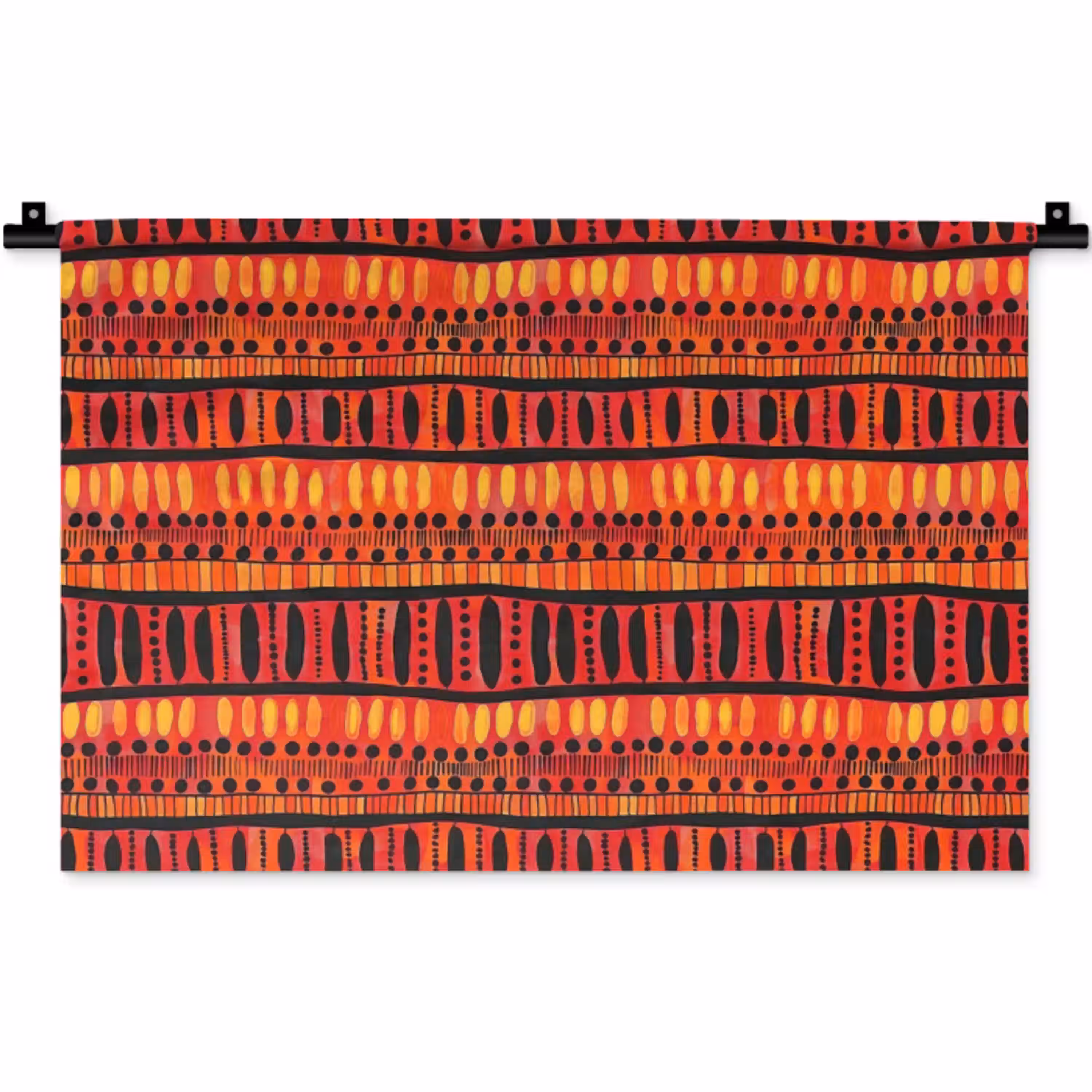 Rood - Oranje - Etnisch - Expressief - Patroon Wandkleed katoen klein 269 -zz3d