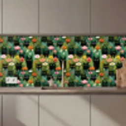Katten - Bloemen - Kleurrijk keuken achterwand 2 middel 871 zz_3dshopping