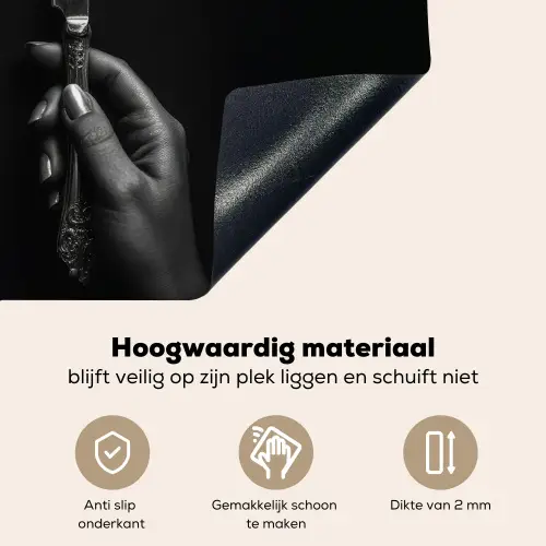 Bestek - Zwart - Wit Inductie beschemer met haakjes klein -ky-onderkant-nl
