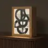 Cirkels - Lijnen - Vormen - Zwart Light Box met kabel (Tafellamp) klein -z3d_website