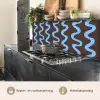 Kronkelende lijnen - Blauw - Bruin - Minimalistisch keuken achterwand 2 middel 871 -usp_NL