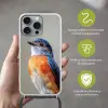 Kleurrijk - Vogeltje - Veren - Blauw Hoesje iPhone 16 Pro Max met koord klein -sfeer2_NL