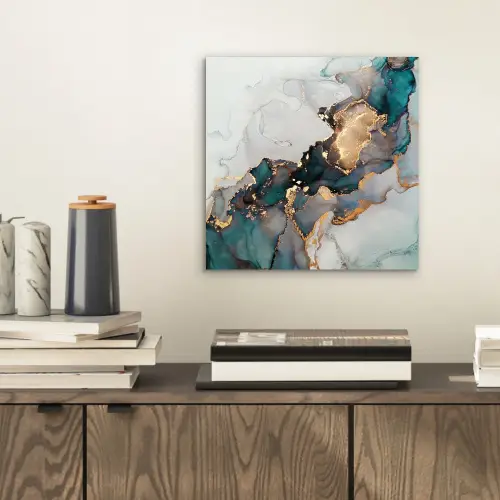 Blauw - Marmer - Goud aluminium wit klein -sfeer1