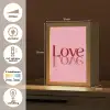 Love - Roze - Spiegeling Light Box met kabel (Tafellamp) klein -USP_NL