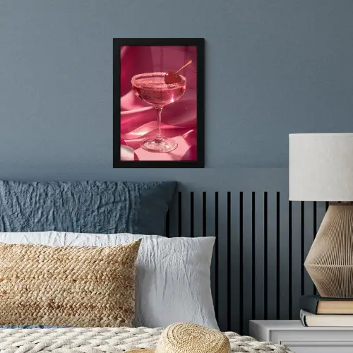 Cocktail - Pink - Luxe fotolijst zwart zonder passe partout klein -sfeer3